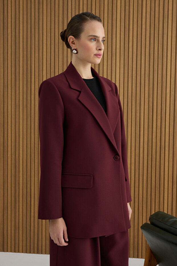 Bordo Dokuma Ceket - 3