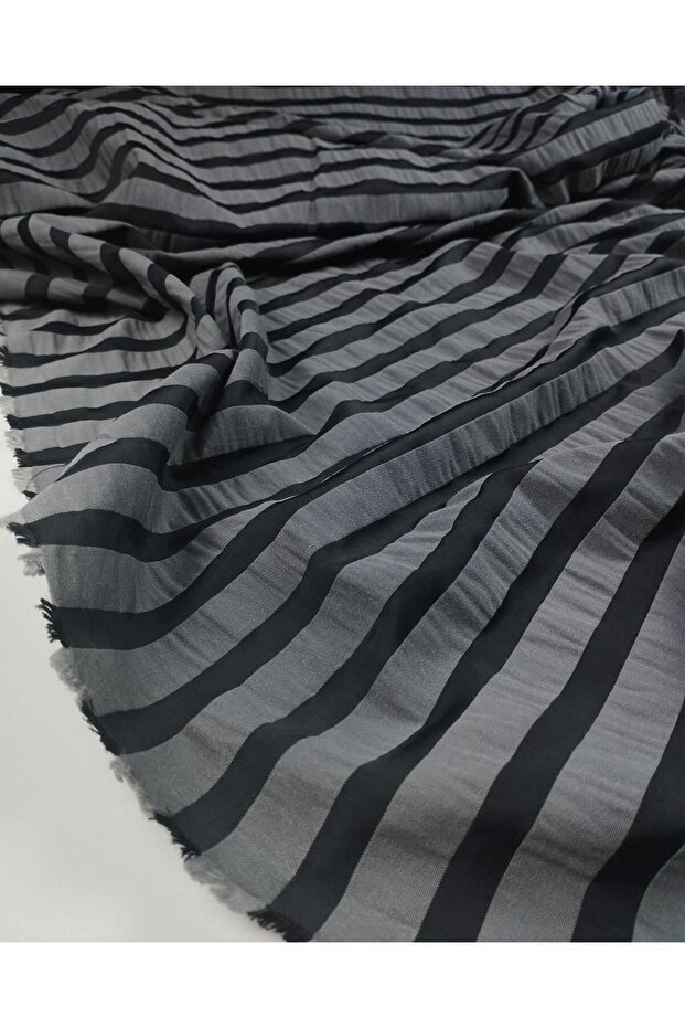 Fabric in Gray and Black Colors Width: 155 cm
