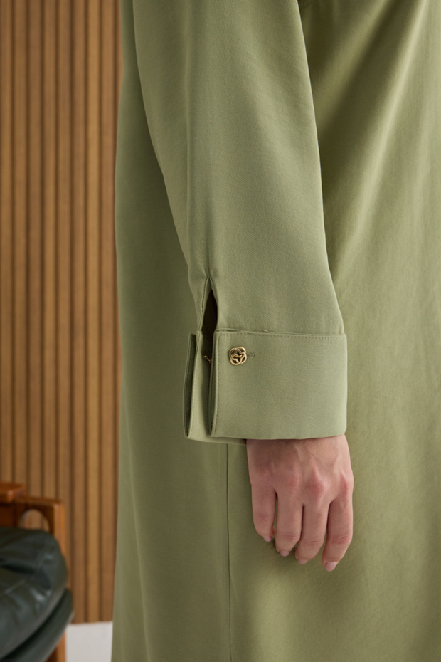 Haki Koza Kol Düğmeli Tunik - 4