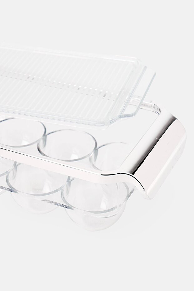 Stackable Egg Tray With Lid, Transparent - 3