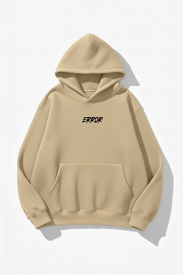 سويت شيرت هوديي ذو ملمس ناعم للجنسين من تصميم Error مطبوع Design قصة فضفاضة 3 Thread