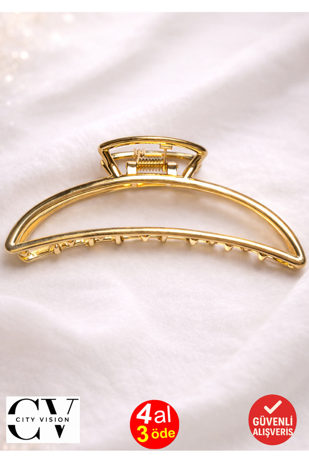 Gold Metal Hair Clip – Minimal and Stylish Latch Clip 8 cm