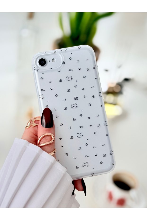 iPhone 7 - 8 - Se 2020 - Se 2022 Compatible Matte Print Fingerprint Resistant Transparent Case