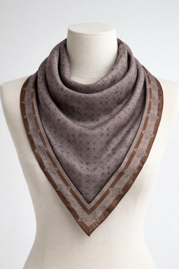 Eșarfă cu model Lotus - 06104-16 - 2