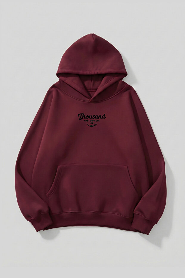 سويت شيرت هوديي ذو ملمس ناعم للجنسين من Thousand مطبوع Design قصة فضفاضة 3 Thread