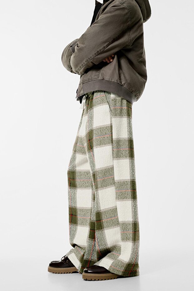 Kareli jogger pantolon - 4