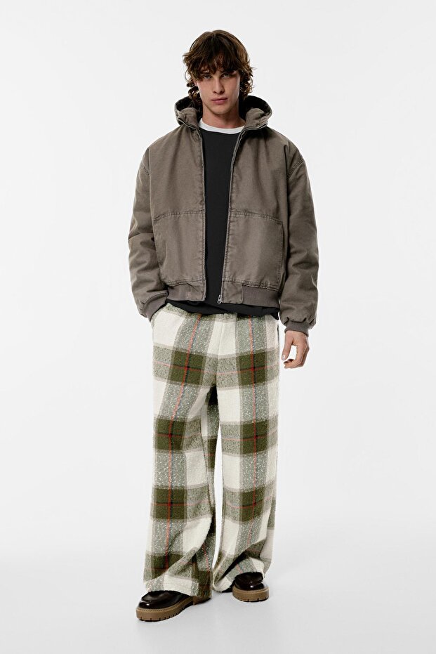 Kareli jogger pantolon - 1