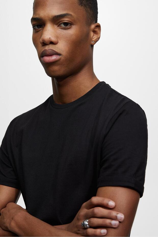 Basic muscle fit tişört - 4