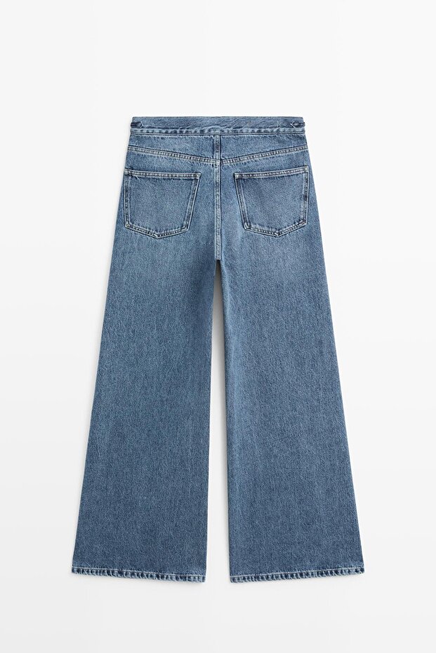 Orta bel İspanyol paça jean - 4