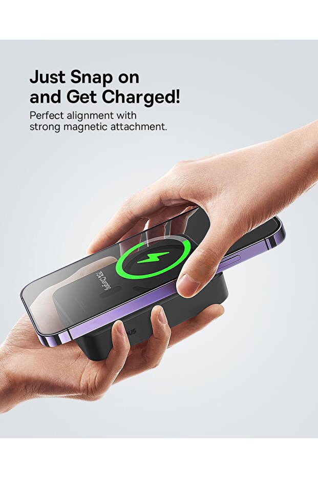 EnerFill FM41 Mini Magsafe Powerbank 20.000 mAh 20W - Siyah (C'den C'ye 20V/3A 30cm siyah kablolu) - 5