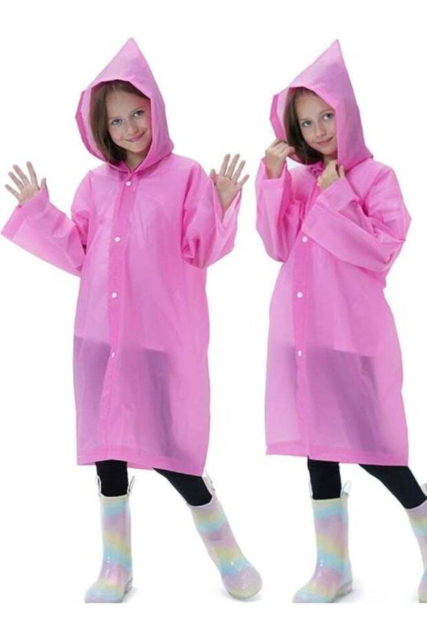 Raincoat for Kids, EVA Coat Reusable Poncho Jacket for Boys and Girls 6-13 Years Old