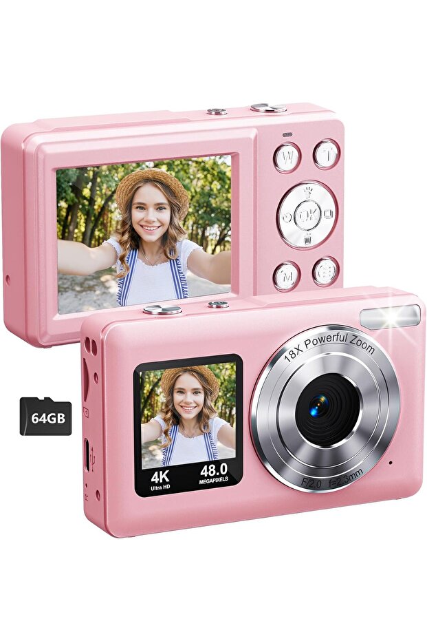 كاميرا رقمية، كاميرا بشاشة مزدوجة، كاميرا سيلفي محمولة، كاميرات تصوير فيديو للمبتدئين - 1