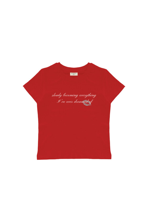 Dreamstate Baskılı Baby Tee Crop Top - 1