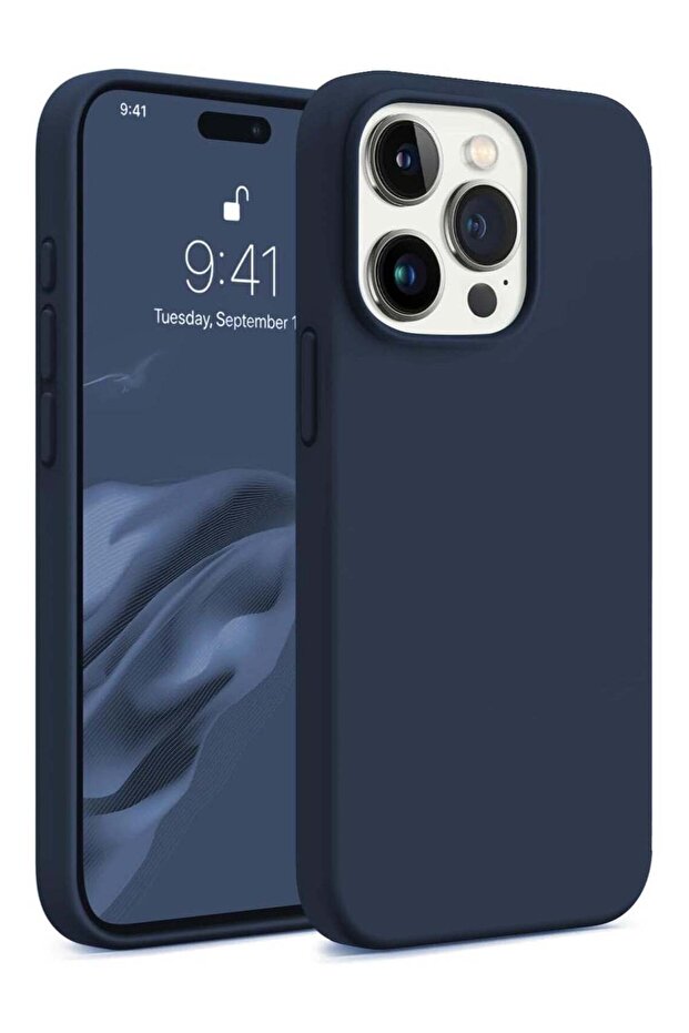 Silicone Case for iPhone 15 Pro Silky Soft Touch Full-Body Protective Phone Case, Anti-Scratch Shock