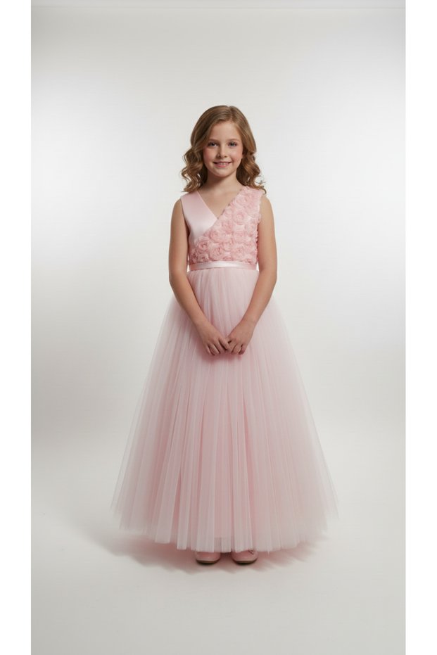 Girl Child Dress Clothes Princess Dress Bow Wedding Ball Gown Elbis Gul