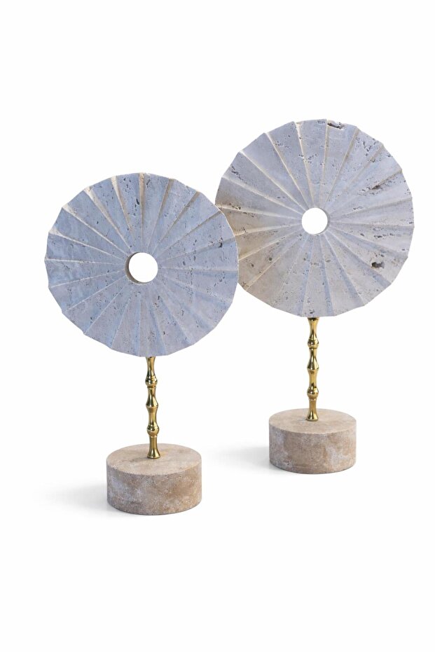 Traverten Sun Disk Dekor Objesi - 1