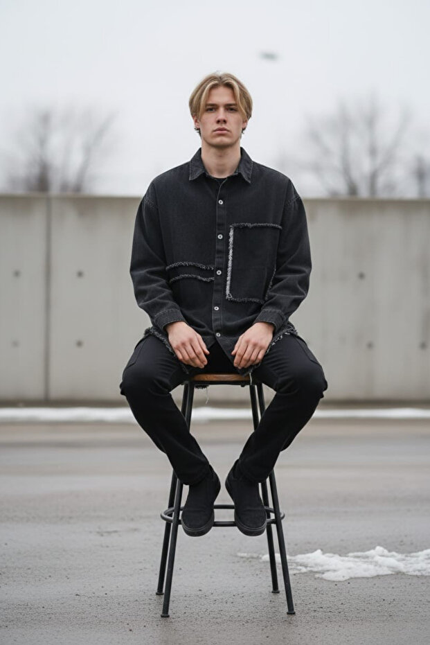 Parça Modelli Kot Gömlek - 3