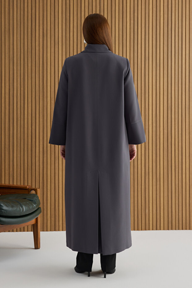 Antrasit Dokuma Pardösü - 6