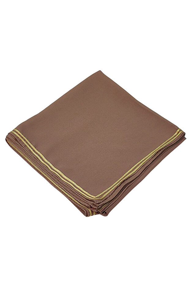 Coconut Yellow Piped Medina Silk Solid Color Scarf 100X100 cm – Elegance and Comfort