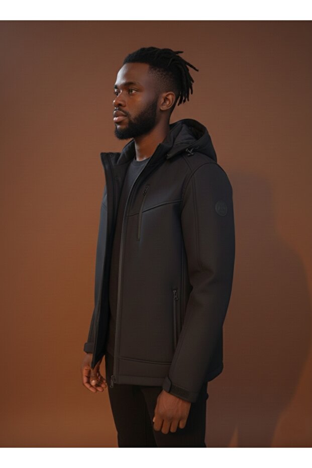 Kapüşonlu Erkek Şişme Mont - 2