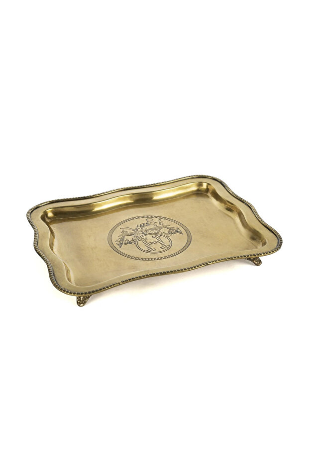 Horse Copper Antique Wavy 32X23 Tray
