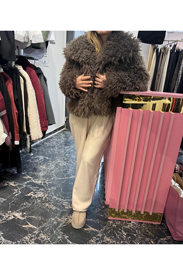 Aurora Kürk Mont Kahve - 3