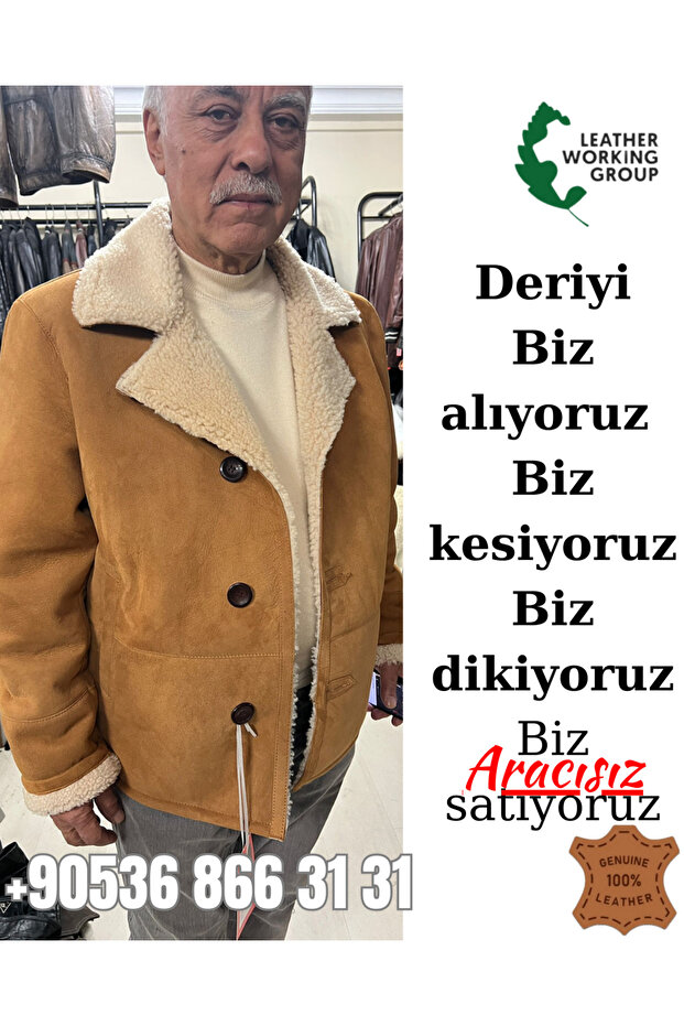Açık kahve hakiki ceket