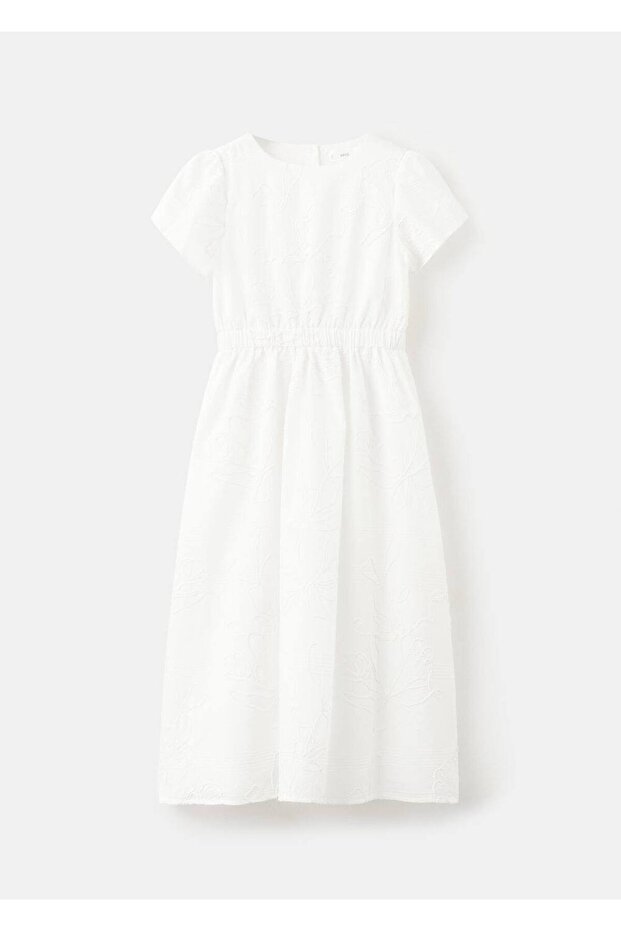 İşlemeli midi boy elbise - 1