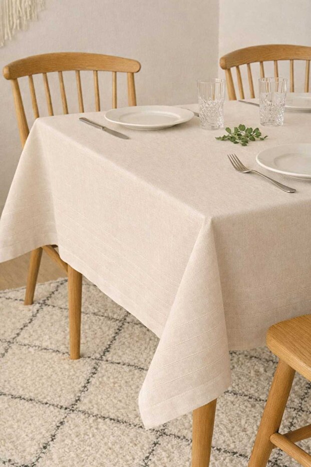 Worry-Free Stain-Proof 160X220 Size Fabric Tablecloth 7001-Clbr