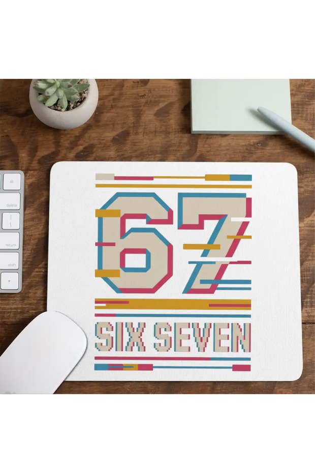 Mousepad Six Seven Effect Glitch 67 - 4
