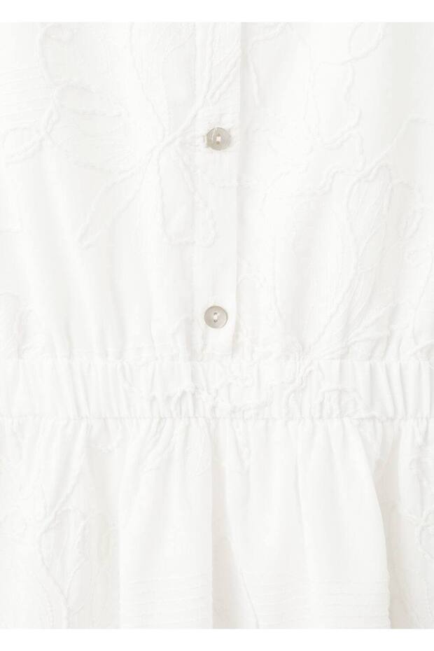 İşlemeli midi boy elbise - 4