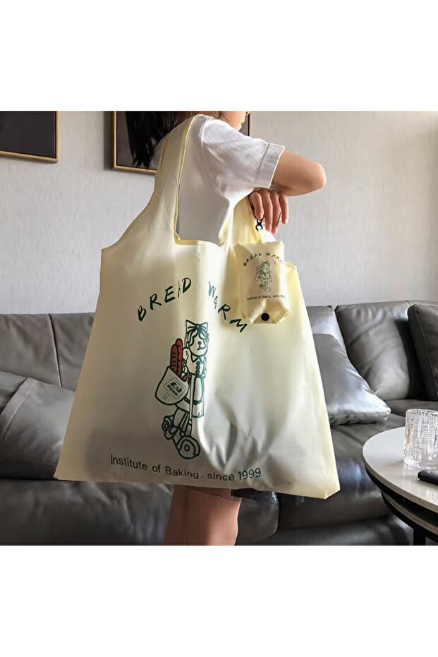 2-Piece Multi-Purpose Foldable Tote Bag with Strong Handles, Bread Work Institute