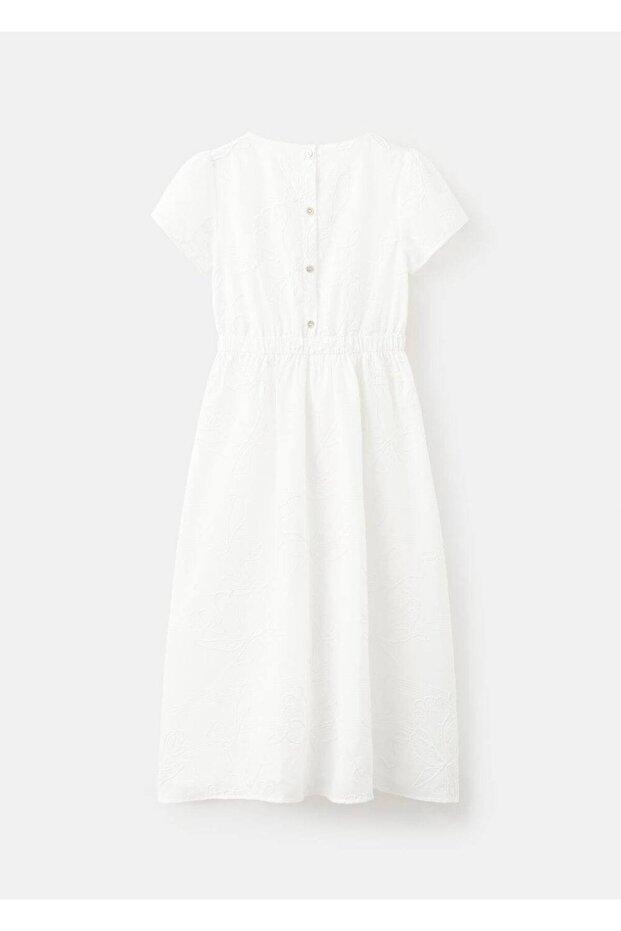 İşlemeli midi boy elbise - 2