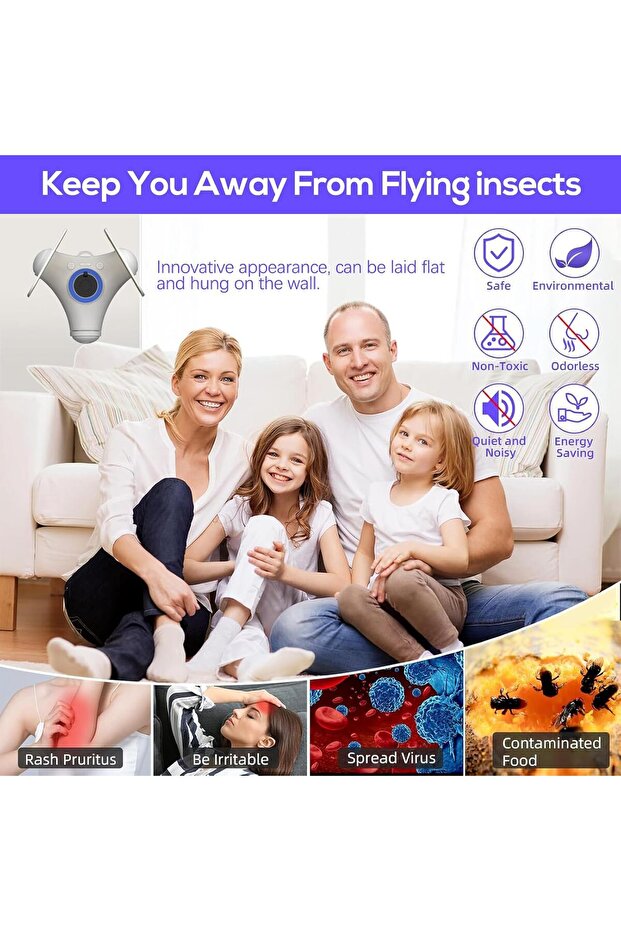 مصيدة حشرات داخلية مزودة بضوء قابل لإعادة الشحن عبر منفذ USB - 2