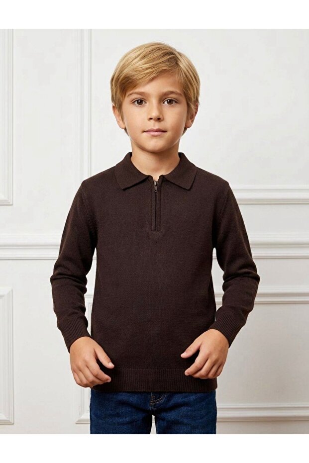 Boy's Sweater Knitwear Brown 6/14 Years