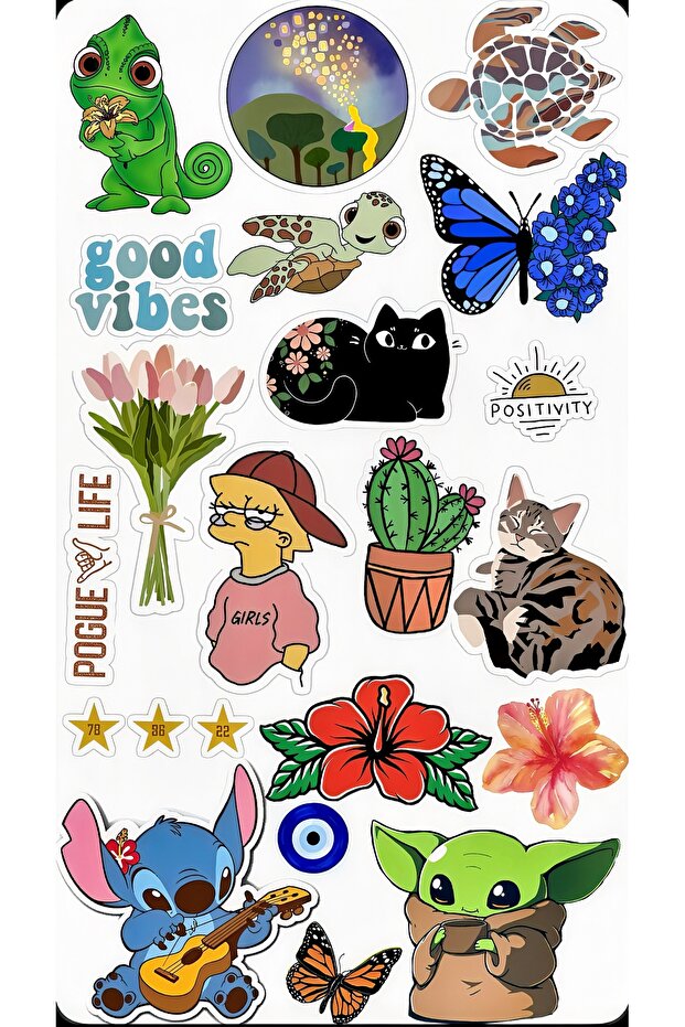 Good Vibes Sticker Nature Sticker Cute Sticker Set Animal Sticker 22X30 cm