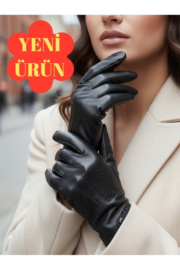Women's Faux Leather Gloves+Sheepskin Lining+Cold Resistant+Stylish Design