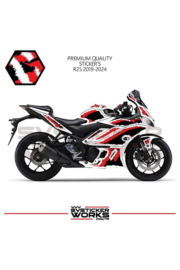 Yamaha R25 Fairing Sticker Air Brush Motorcycle Fairing Model Ready Kit 2019 / 2024 Compatible