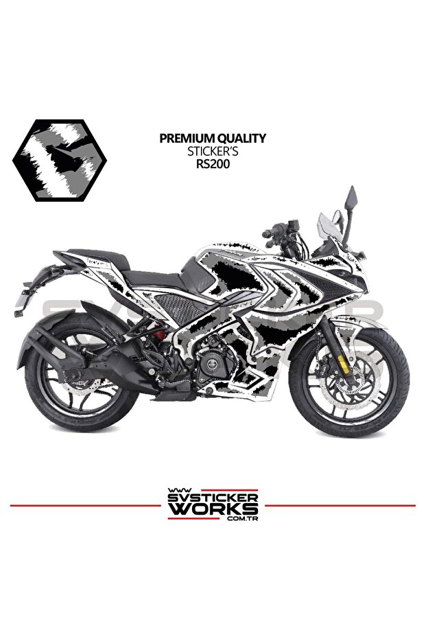 Bajaj Rs200 Fairing Sticker Air Brush Motorcycle Fairing Model Ready Kit All Models Compatible