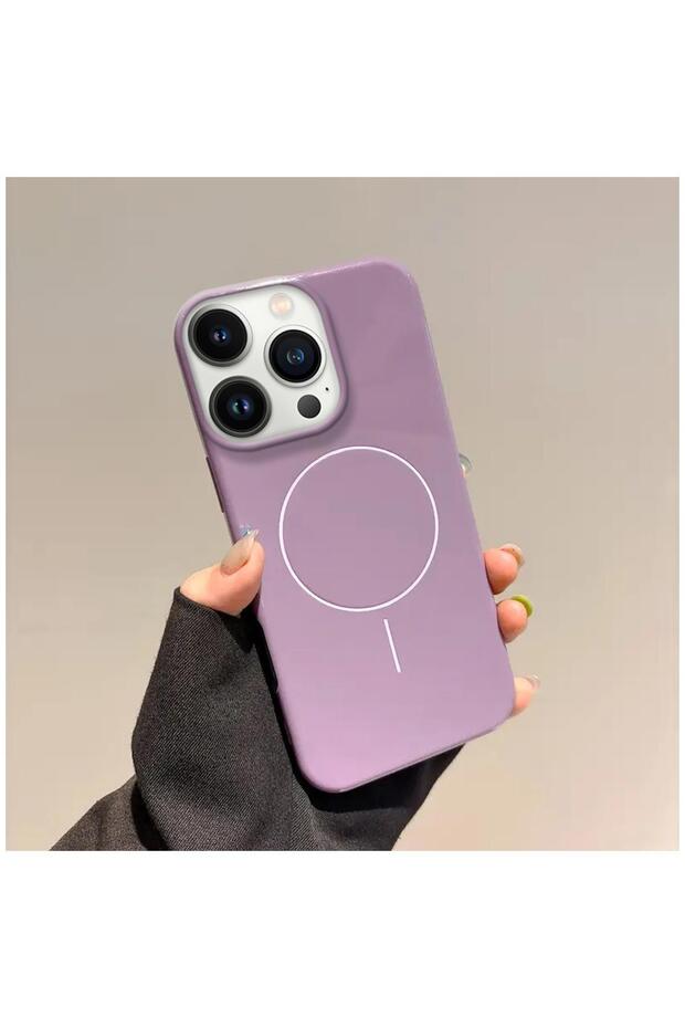 Apple iPhone 16 Pro Max Compatible Case Vivid M-Safe Silicone Case Purple
