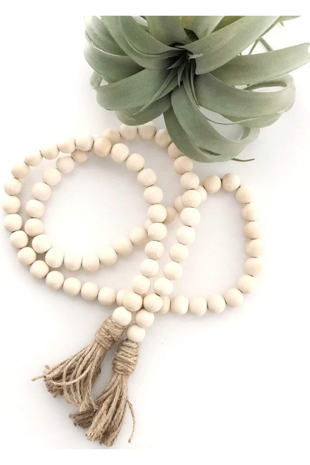 Rural Wood Bead Tassels, Prayer Wood Bead Hemp Rope Tassels Home Decoration,Wood Beads with Tassels