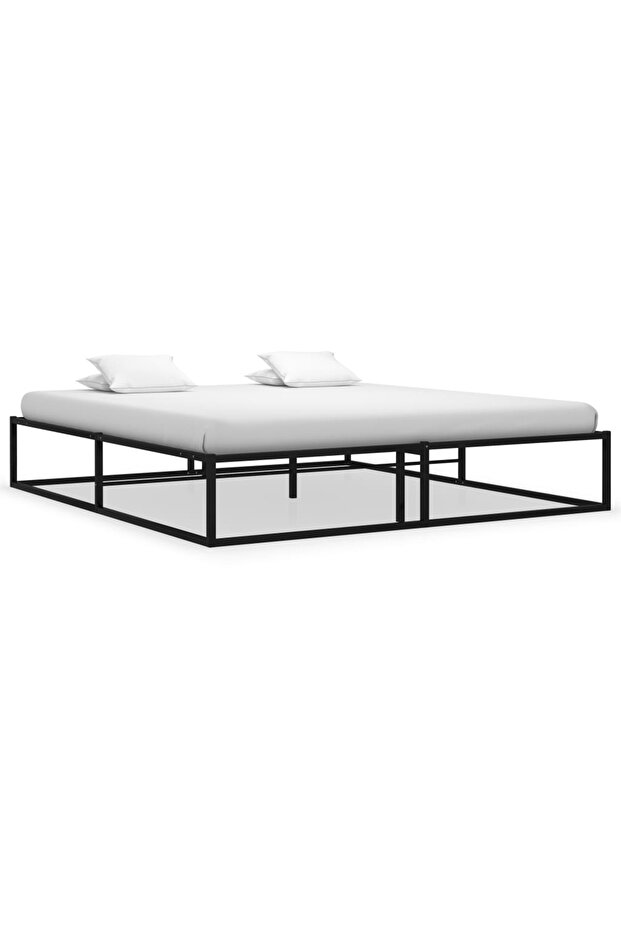 Bed Frame without Mattress Black Metal 200x200 cm
