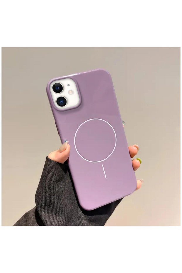 Apple iPhone 12 Compatible Case Vivid M-Safe Silicone Case Purple