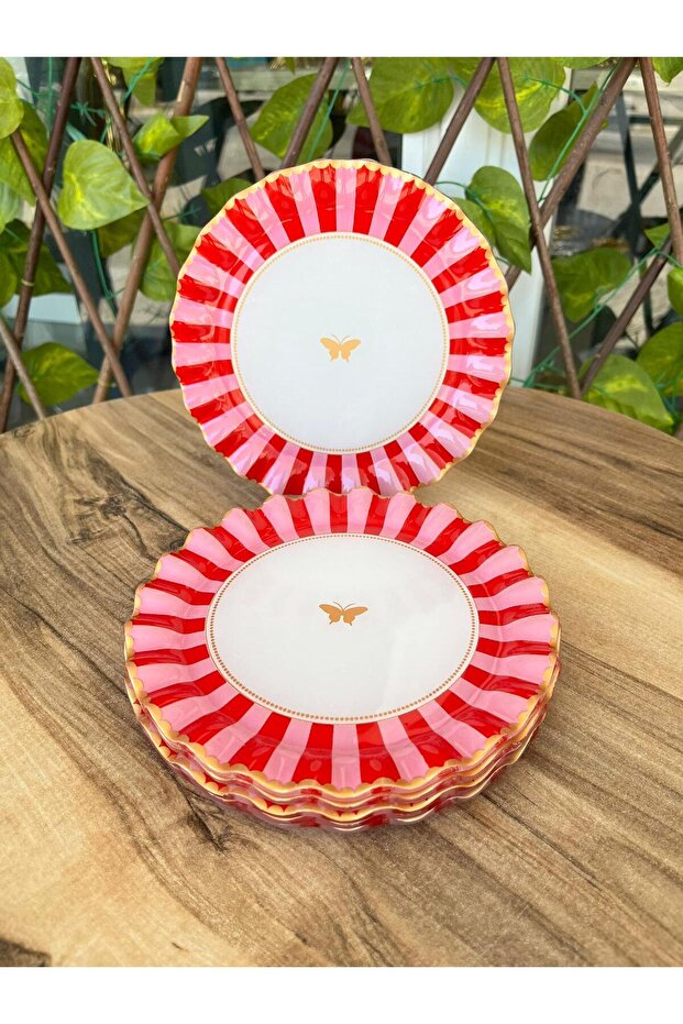 Pembe Kelebek servis Tabağı - 4