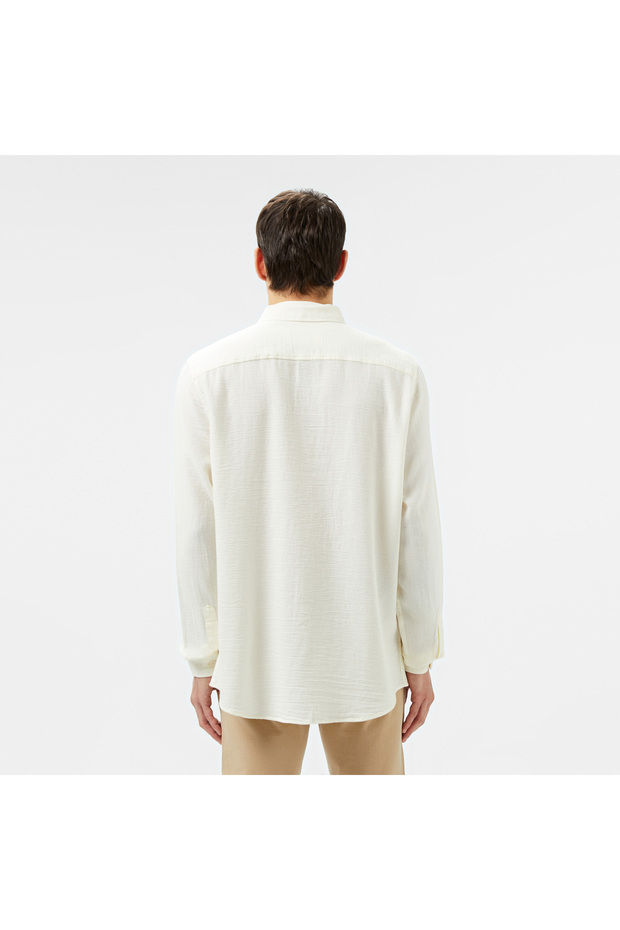 Erkek Slim Fit Beyaz Gömlek - 3