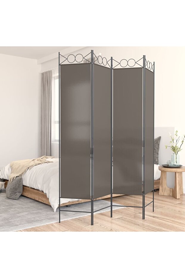4-Panel Room Divider Anthracite 160x200 cm Fabric