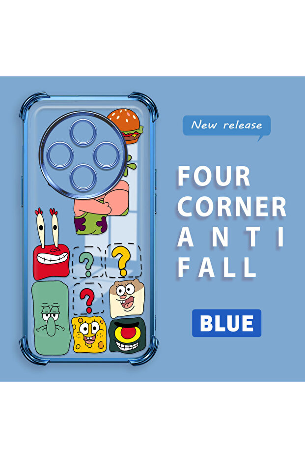 Redmi A4 Compatible Transparent Silicone Flutter Protective Case Spongebob - 1