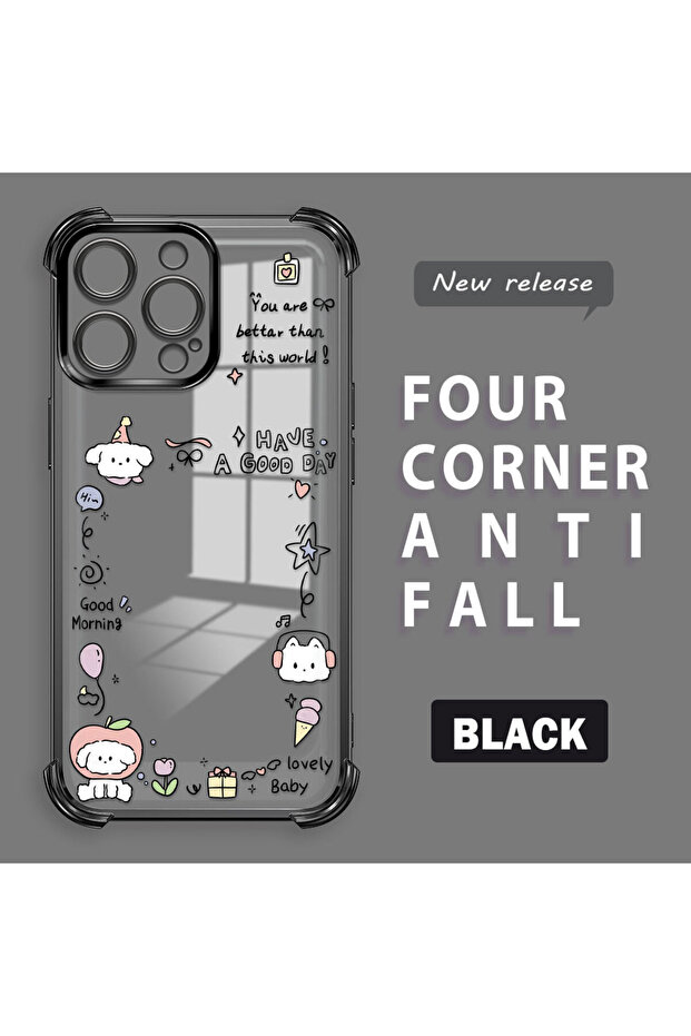 حافظة حماية من السيليكون الشفاف المتوافقة مع هاتف iPhone 14 Pro Max بنمط إبداعي - 1