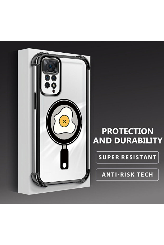 Redmi Note 11 Pro Compatible Transparent Silicone Flutter Protective Case with Pan Pattern - 3