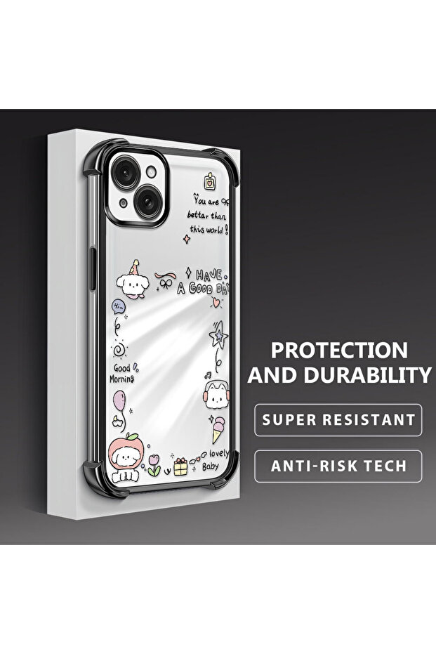 حافظة حماية من السيليكون الشفاف المتوافقة مع هاتف iPhone 15 Plus بنمط إبداعي - 4